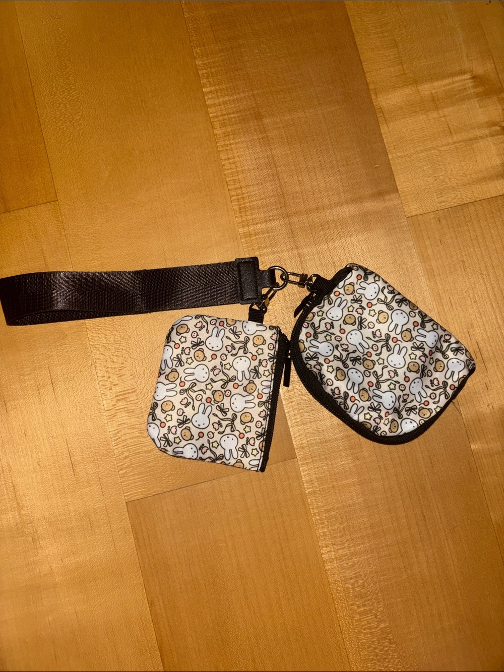 miffy White Multi Bunny Print Wristlet Pouch Set